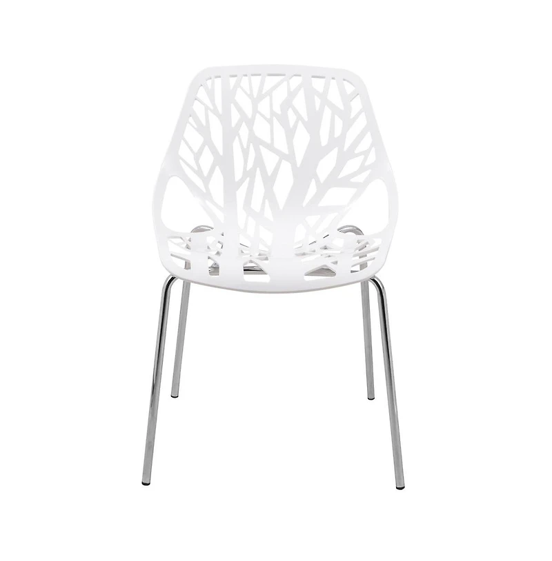 LeisureMod Modern Asbury Dining Chair w/ Chromed Legs