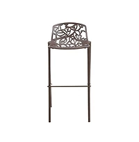 LeisureMod Aluminum Bar Stool with Powder Coated Frame and Footrest