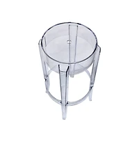 LeisureMod Averill Plastic Barstool with Clear Acrylic Seat and Legs, Set of 2
