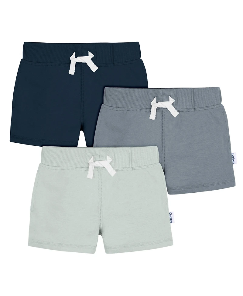 Gerber Toddler Boys Knit Shorts, 3-Pack