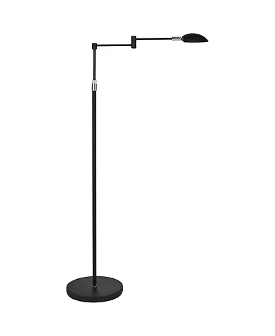 360 Lighting Sparta Modern 49 1/2" Tall Standing Floor Lamp Skinny Swing Arm Pharmacy Led Adjustable Black Metal Living Room