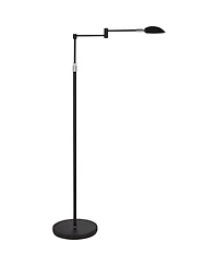 360 Lighting Sparta Modern 49 1/2" Tall Standing Floor Lamp Skinny Swing Arm Pharmacy Led Adjustable Black Metal Living Room
