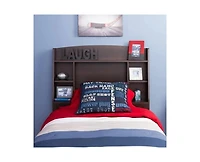 Slickblue Wood Finish Bookcase Headboard with Built-In Storage for Easy Access
