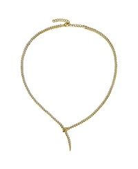 14k Gold Plated Cubic Zirconia Coiled Snake Tennis Chain Necklace