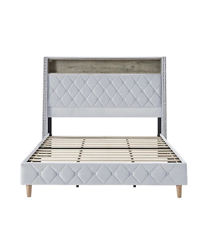 Hulala Home Dimas Modern 81.5" Bed with Storage Compartments