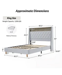 Hulala Home Dimas Modern 81.5" Bed with Storage Compartments