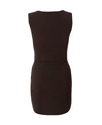 Quiz Women's Bengaline Square Neck Gold Buckle Mini Dress