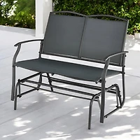Slickblue 2 Seat Mesh Patio Loveseat Swing Glider Rocker with Armrests