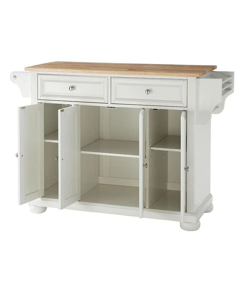 Kitchen Storage Cart with Wood Top – Freestanding Island Cabinet for Extra Counter Space & Organization