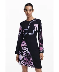 Desigual Women's Asymmetric short dress with letters