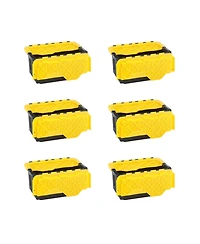 Homz Durbilt 15 Gal Storage Containers Tough Flip Lid Bins, 6 Pack, Black/Yellow