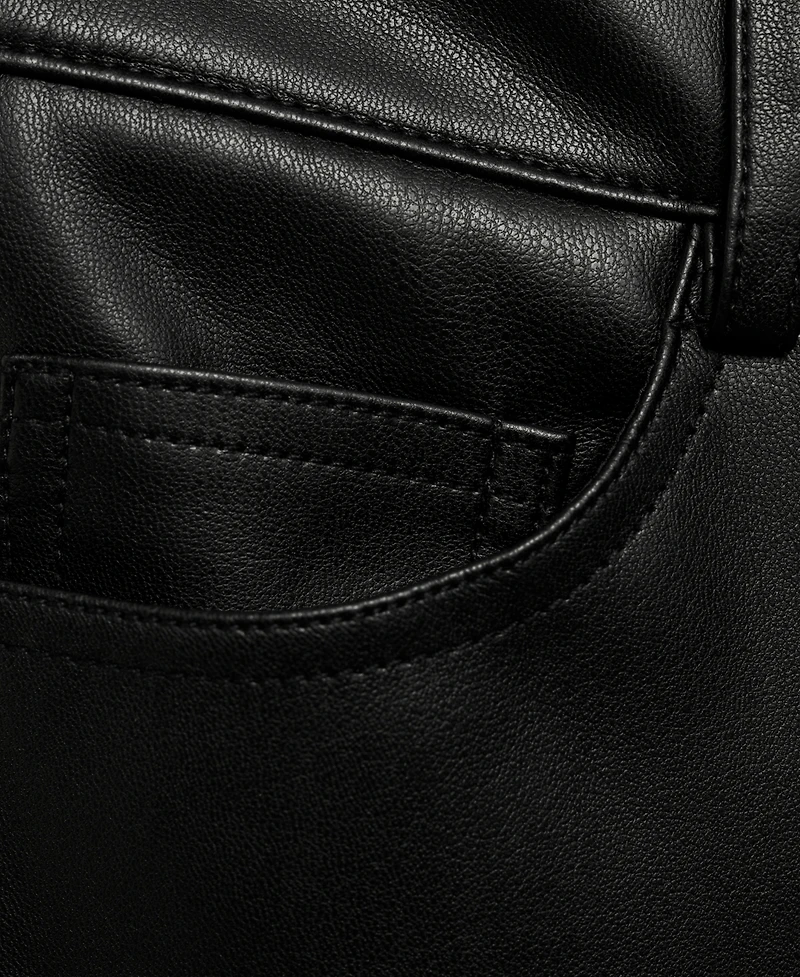 Mango Women's Leather-Effect Straight Trousers