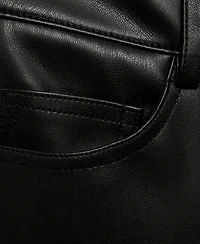 Mango Women's Leather-Effect Straight Trousers
