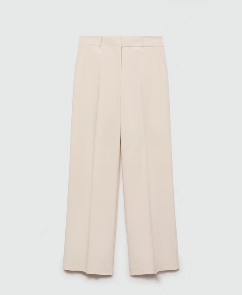 Mango Women's Wide Leg Pleated Pants