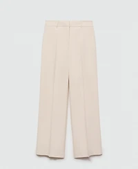 Mango Women's Wide Leg Pleated Pants
