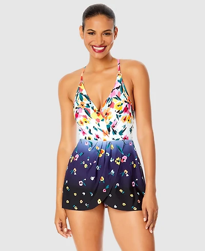 Anne Cole Women's Floral-Print Swimdress