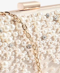 I.n.c. International Concepts Ranndi Matte Champagne Satin Clutch Crossbody, Exclusively at Macy's