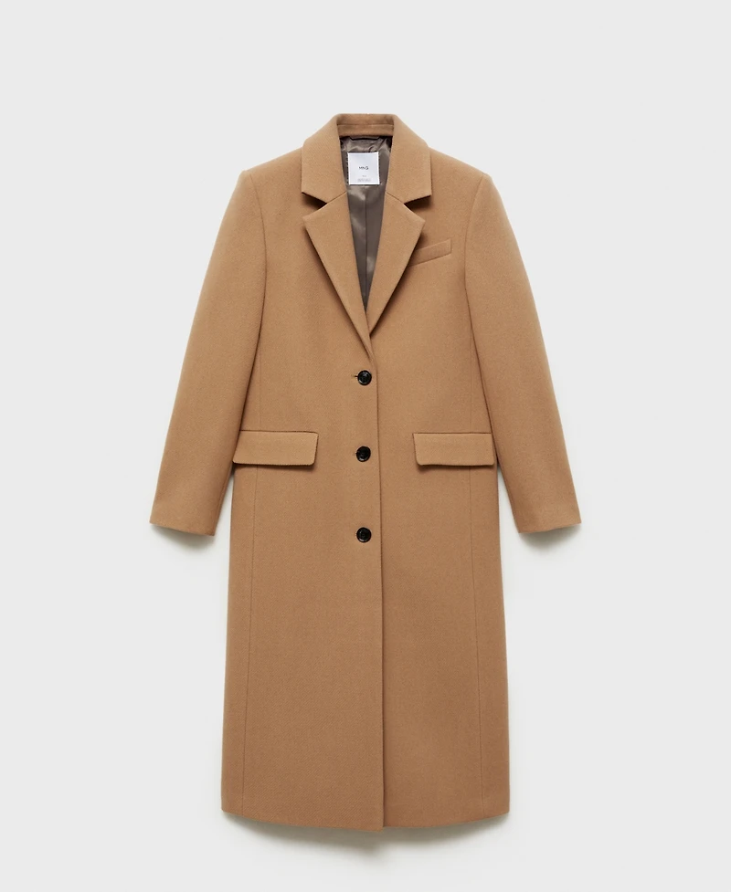 Mango Women's Slim Fit Wool Coat