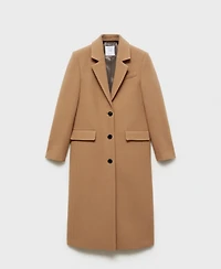Mango Women's Slim Fit Wool Coat