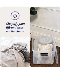Homz 66 Qt Clear Storage Organizing Container Bin with Latching Lids, (2 Pack)