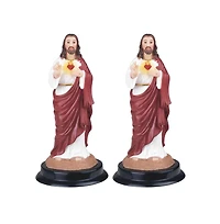 Fc Design "2-pc Set" 5"H Sacred Heart of Jesus Statue Holy Figurine Statue Ornament Home Room Office Decor and Perfect Ideas for Housewarming, Holiday