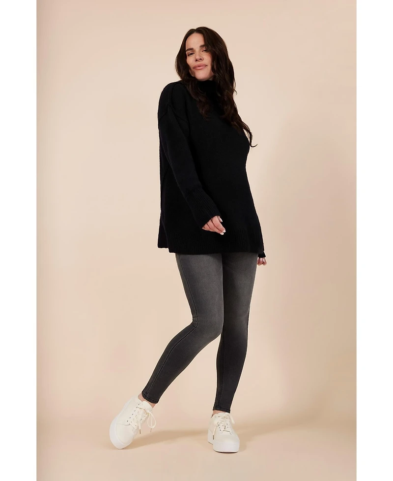 Motherhood Maternity Turtleneck Long Sleeve Knit Sweater 