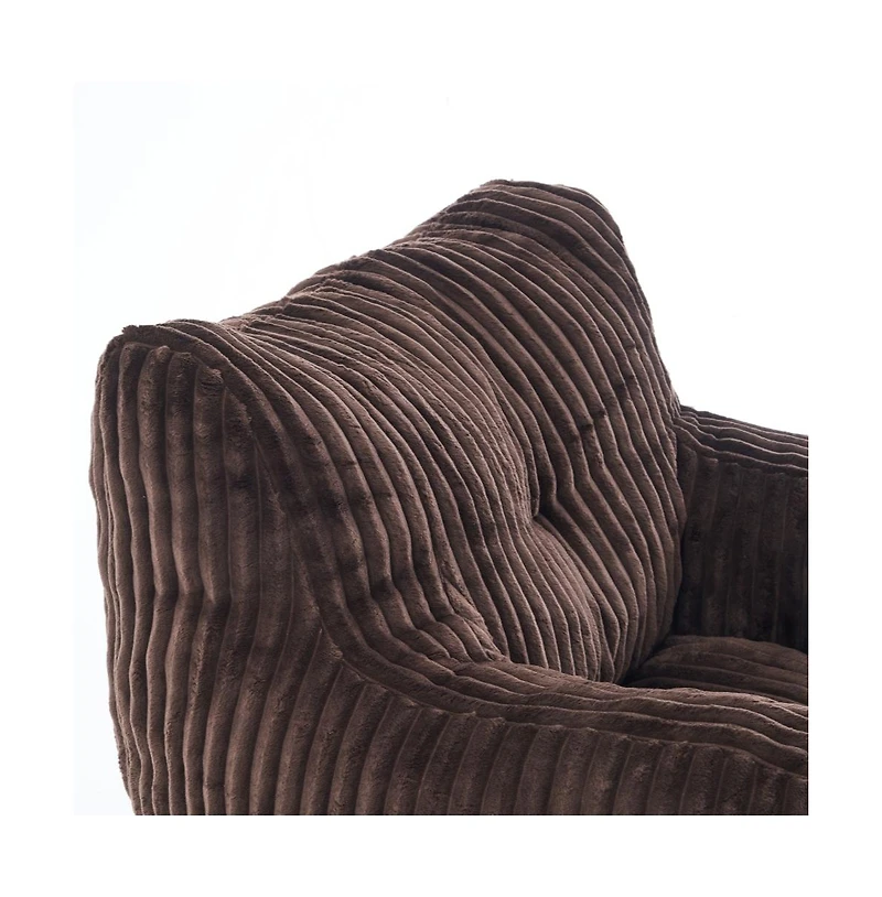 Soft Corduroy Bean Bag Chair with Memory Foam Filling for Living Room-The Pop Home