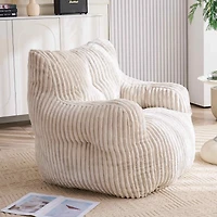 The Pop Home Soft Corduroy Bean Bag Chair with Memory Foam Filling for Living Room-The