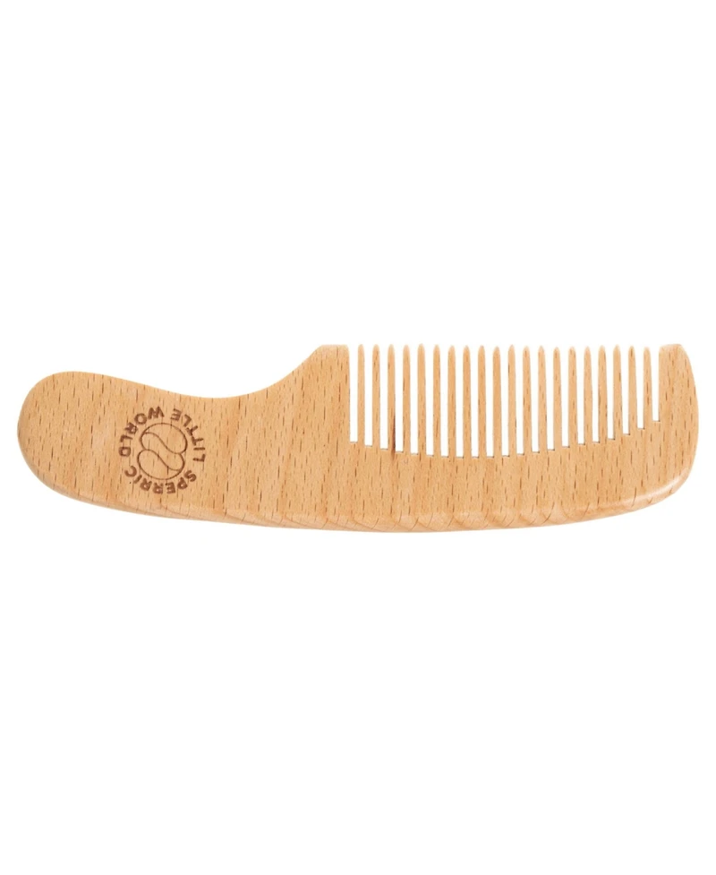 Sperric Toddler Hair Brush and Comb Set for Newborn – Wooden with Soft Goat Bristle, Cradle Cap Newborns Girls, Blue