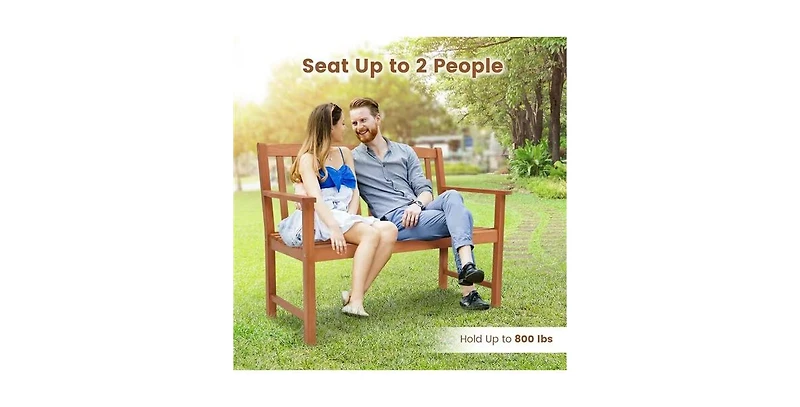 Slickblue Solid Wood 4-Ft. Outdoor Patio Garden Bench