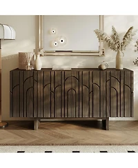 63'' Large Sideboard Buffet Cabinet 4 Door Storage