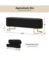 Raquel Storage Bench with Metal Legs and Channel Tufted
