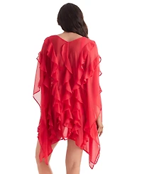 Mimi Flamingo Women's Breeze Ruffle-Trim Poncho Cover-Up