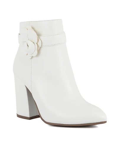 Sugar Women's Evvie Bloom Block Heel Dress Booties
