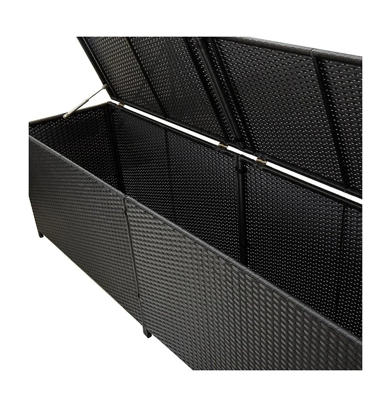 vidaXL Patio Storage Box Poly Rattan 78.7"x19.6"x23.6