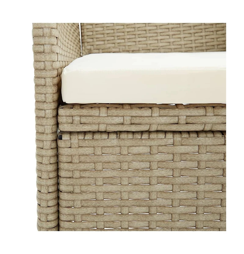 Patio Dining Chairs 2 pcs Poly Rattan Beige