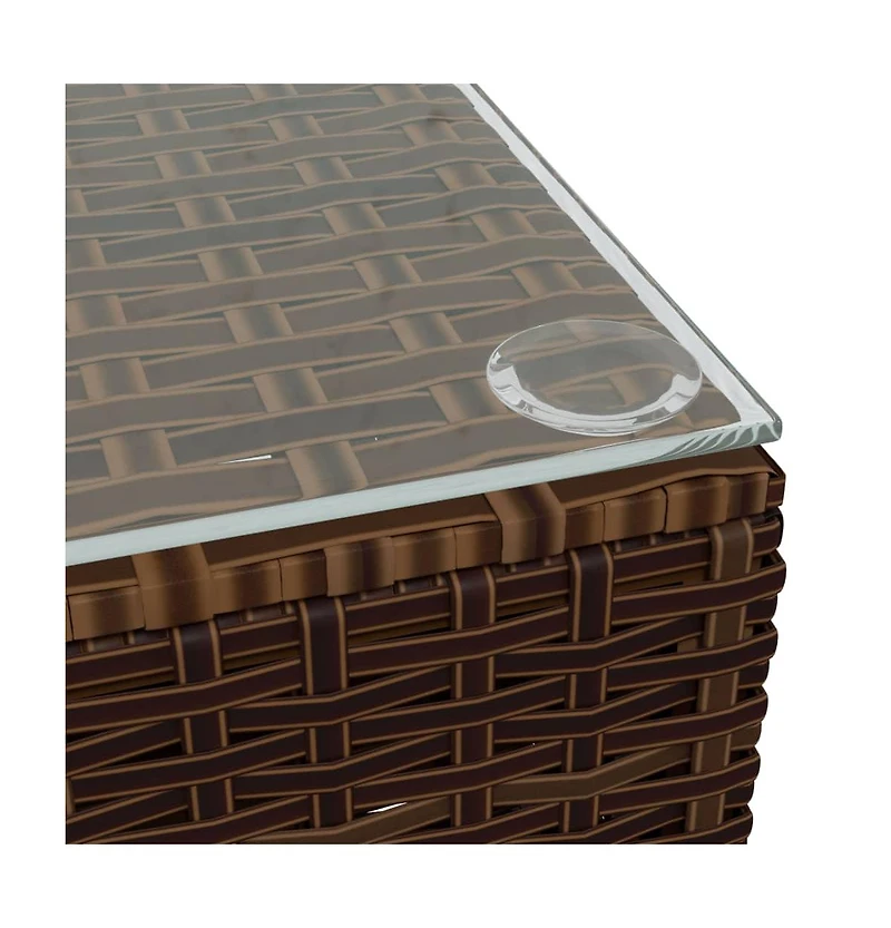 vidaXL 4 Piece Patio Lounge Set with Cushions Brown Poly Rattan