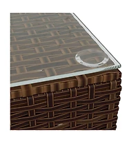 vidaXL 4 Piece Patio Lounge Set with Cushions Brown Poly Rattan