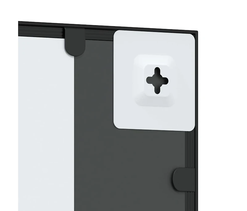 vidaXL Wall Mirror Black 19.7"x39.4" Rectangle Iron