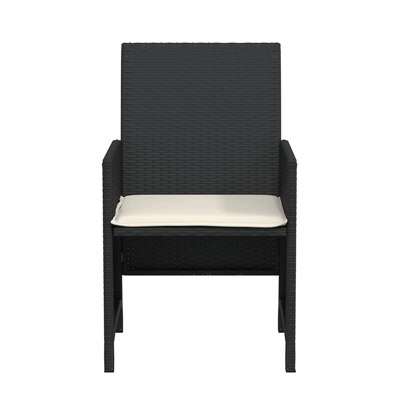 vidaXL 3 Piece Bistro Set with Cushions Poly Rattan