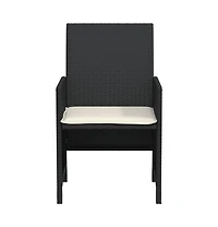 vidaXL 3 Piece Bistro Set with Cushions Poly Rattan