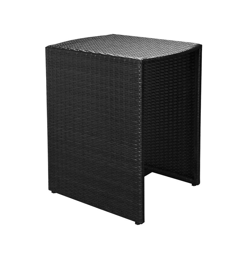 vidaXL 3 Piece Bistro Set with Cushions Poly Rattan Black