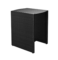 vidaXL 3 Piece Bistro Set with Cushions Poly Rattan Black