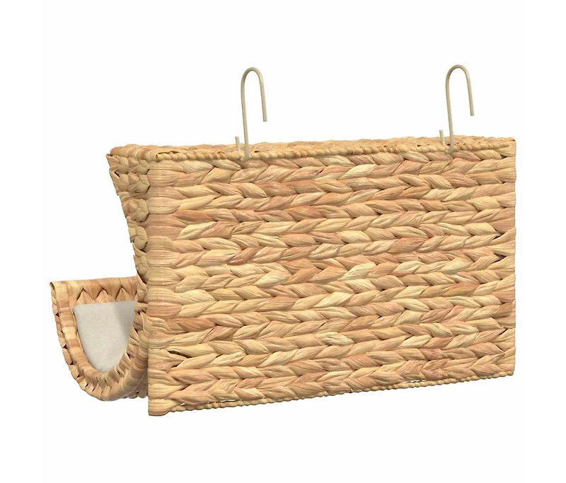 vidaXL Cat Bed with Cushion Water Hyacinth 14.6"x7.9"x7.9"