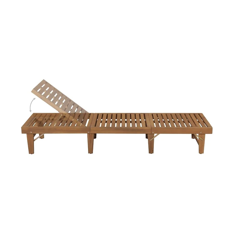 vidaXL Folding Sun Lounger Solid Acacia Wood