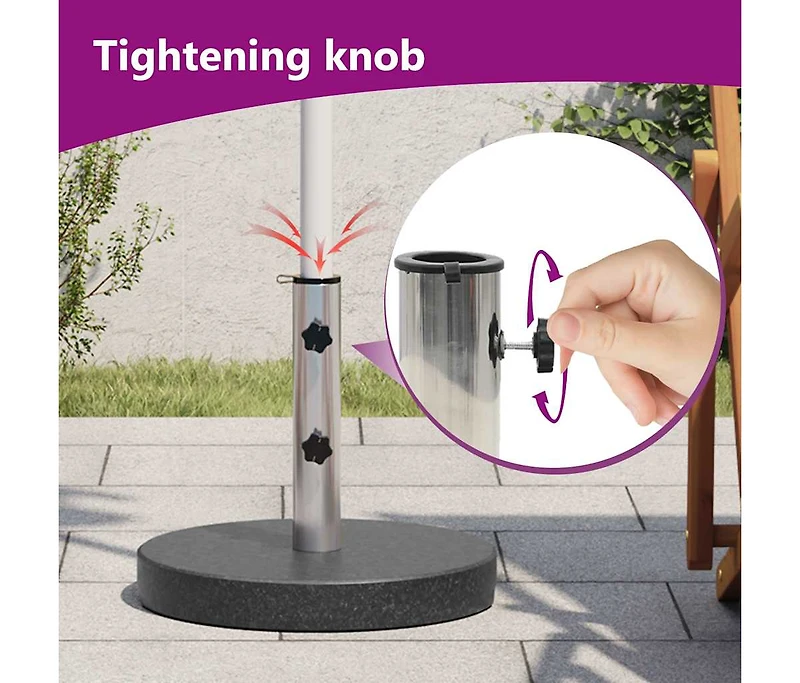 Parasol Base Granite lb Round Black