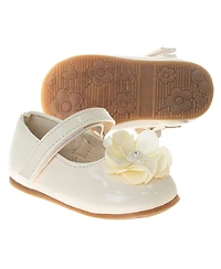 Josmo Infant Girls Hook and Loop Flowery Dress Shoes