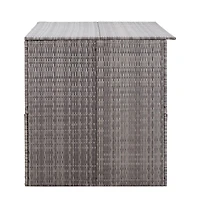 vidaXL Patio Storage Box Gray 59.1"x39.4"x39.4" Poly Rattan