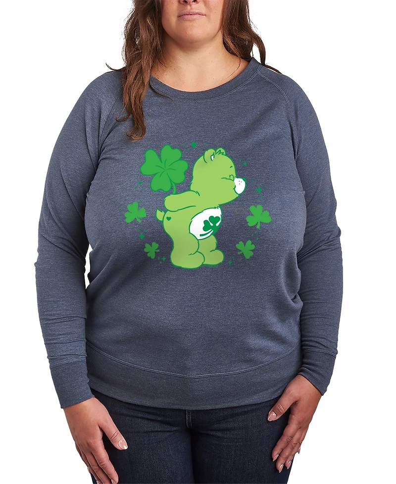 Hybrid Apparel Plus Care Bears St. Patrick's Day Clover Graphic Crew Neck Top