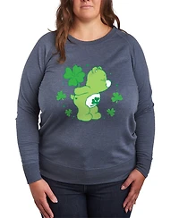Hybrid Apparel Plus Care Bears St. Patrick's Day Clover Graphic Crew Neck Top